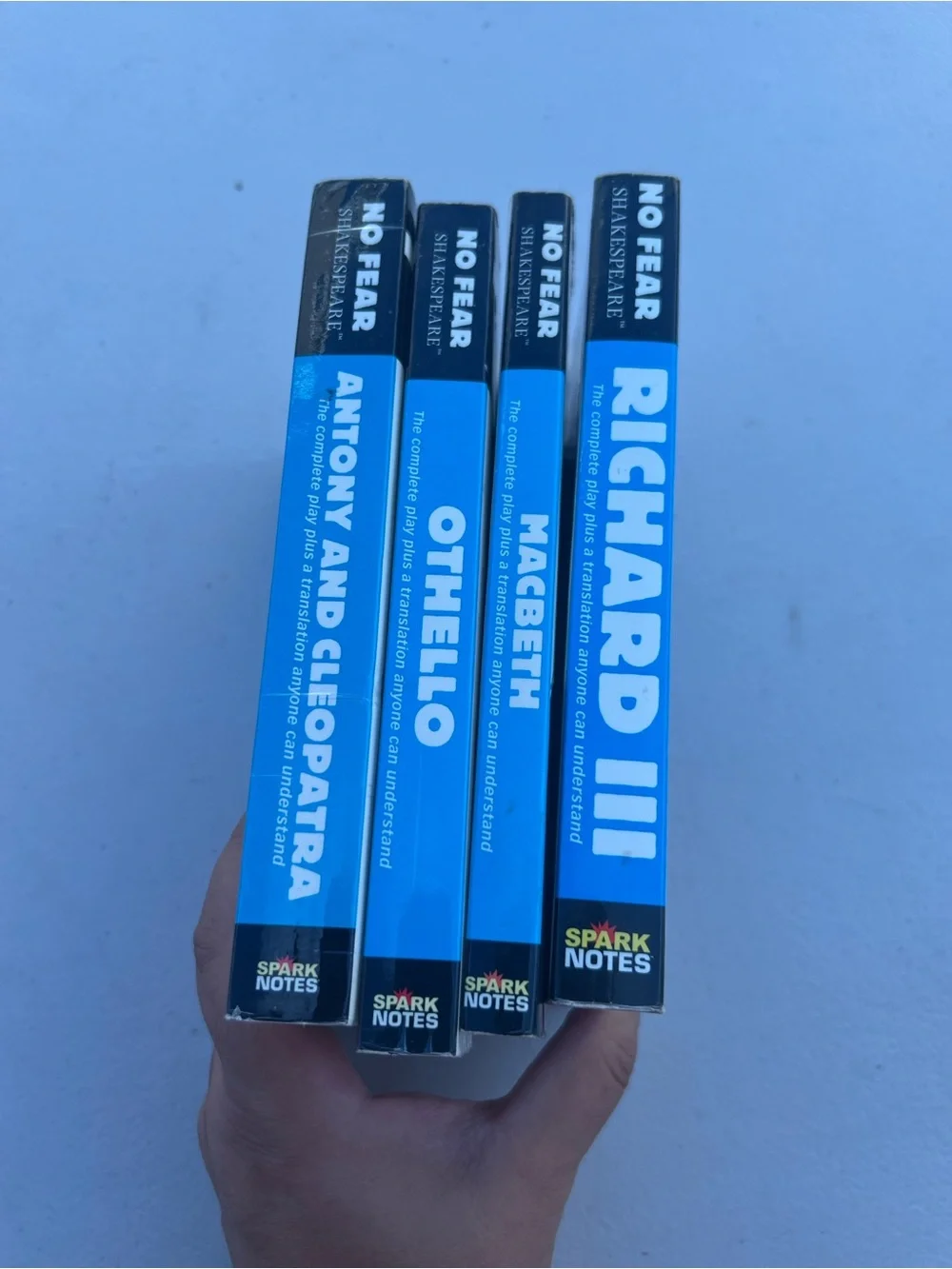 No Fear Shakespeare Lot of 4 Books Richard III Macbeth Othello Antony Cleopatra